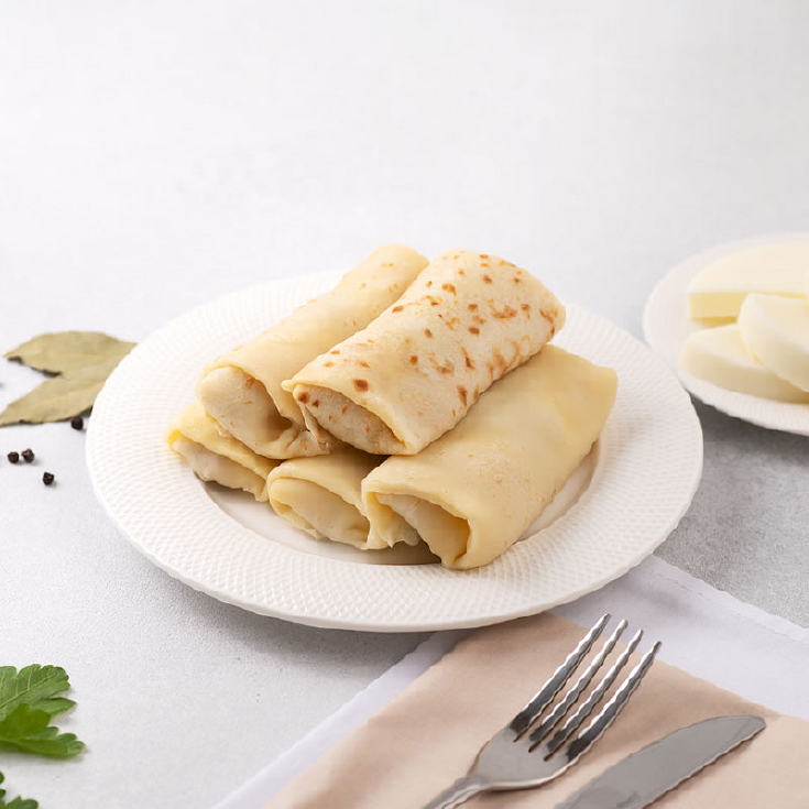 Млинці з соленим сиром та кропом